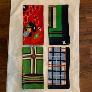 Lot of four new Italian Silk Scarves